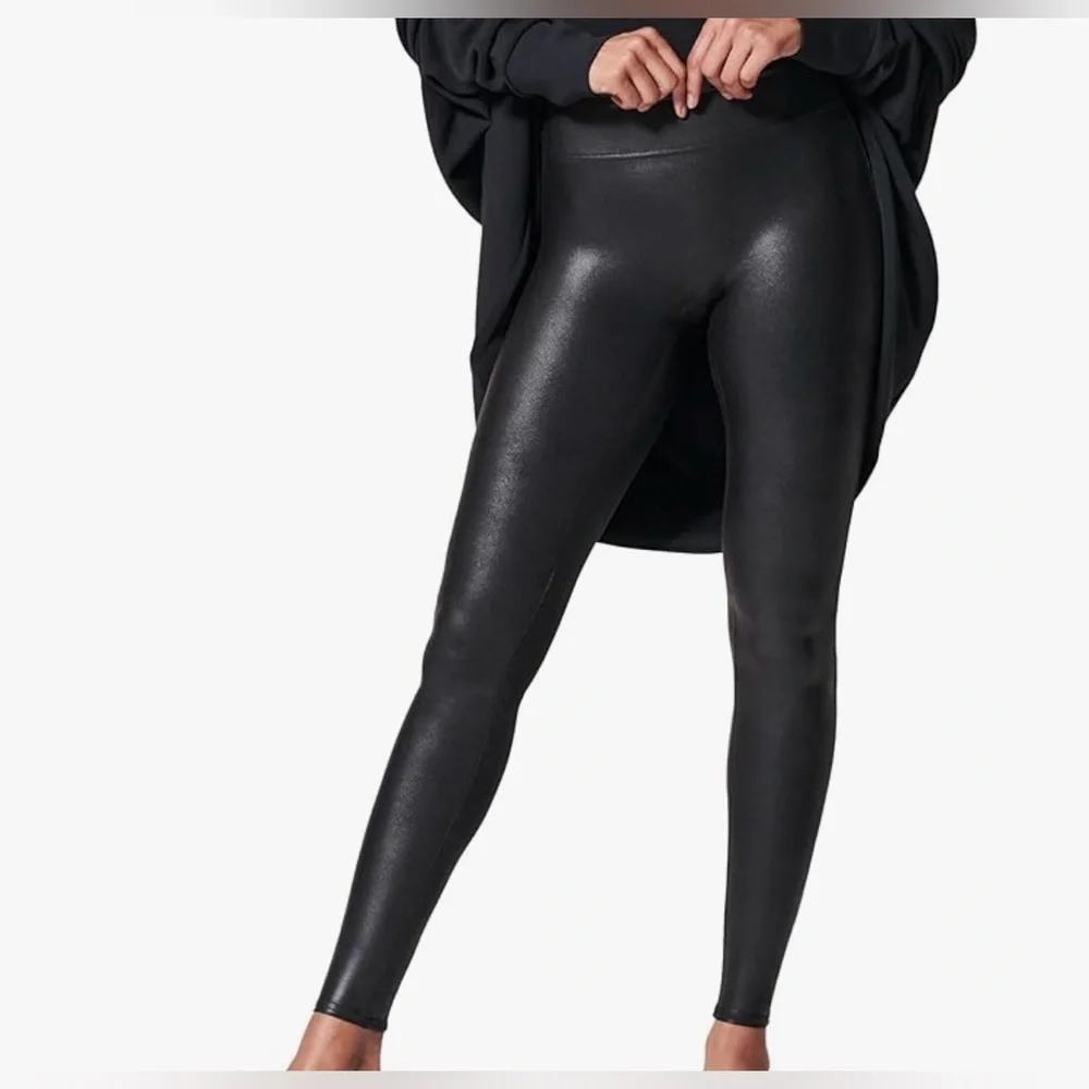 NWT Spanx Black Women's Faux Leather Leggings - Picture 3 of 9